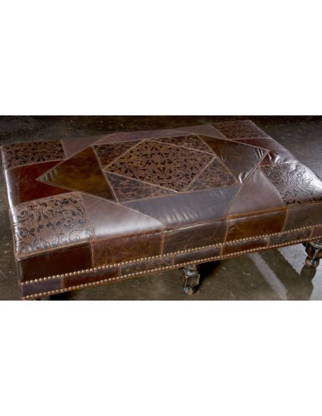 Luxury Leather & Upholstered Furniture Luxury Upholstered Leather Ottoman-11