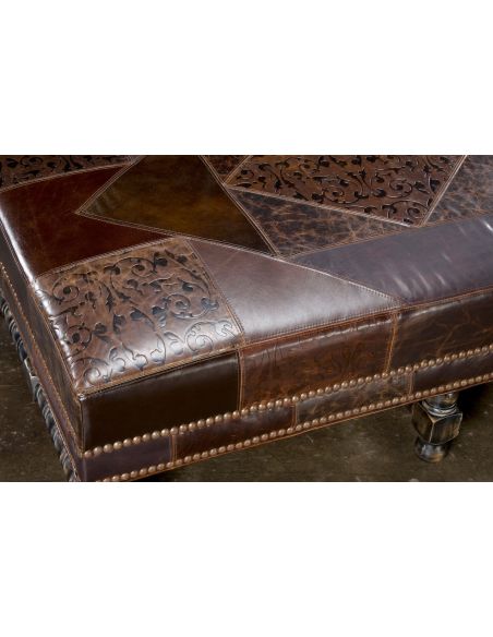 Luxury Leather & Upholstered Furniture Luxury Upholstered Leather Ottoman-11