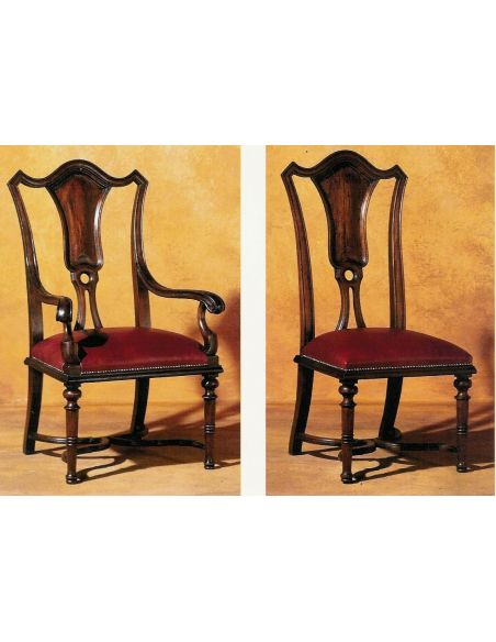 Dining Chairs Queen Anne style splat back dining chair. Luxury furniture. 443
