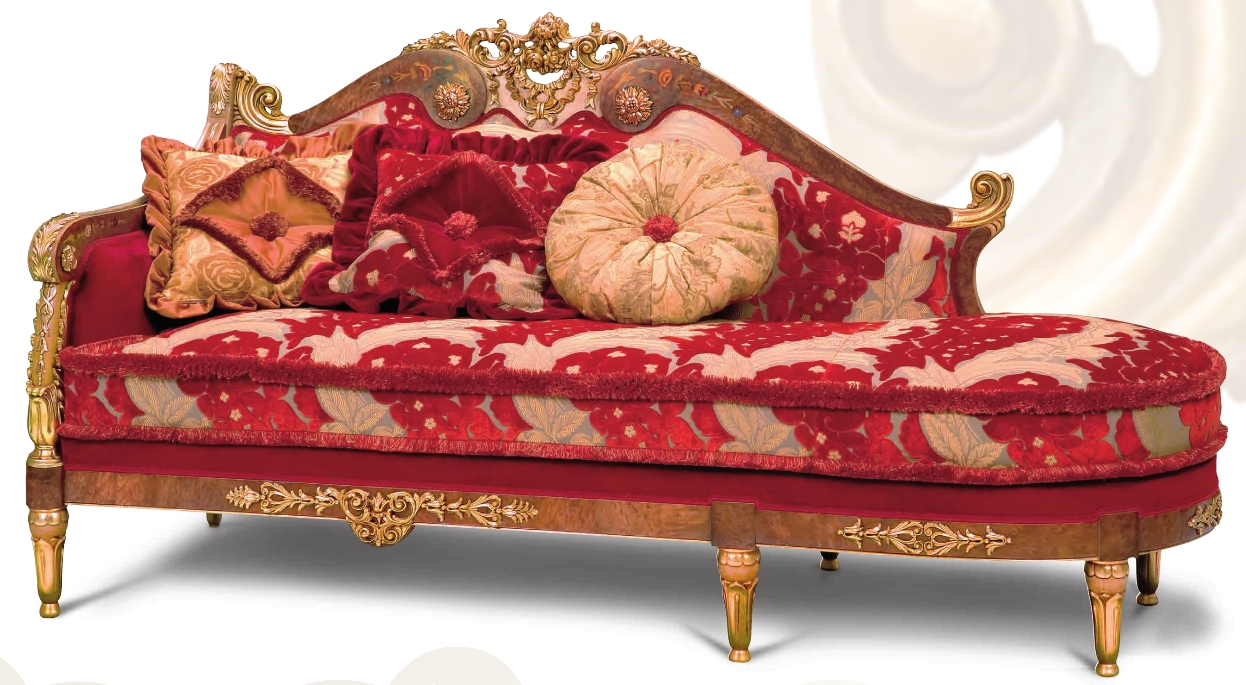 Luxury Leather & Upholstered Furniture Chaise High Style Luxury Furniture. Ravishing Red