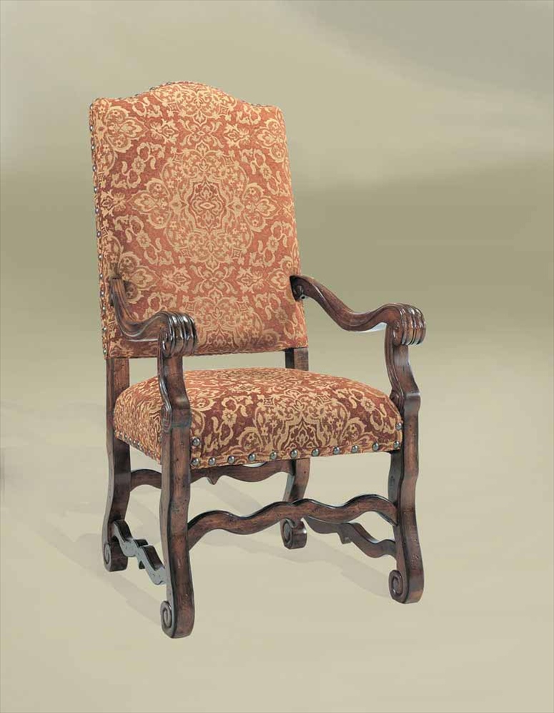 Dining Chairs Rustic Luxury Furniture Red Fabric Arm Chair