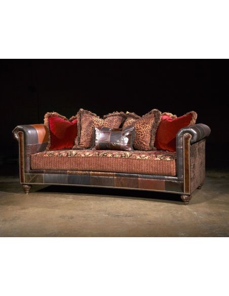 Red Patches Sofa, Luxury Upholstered Furniture