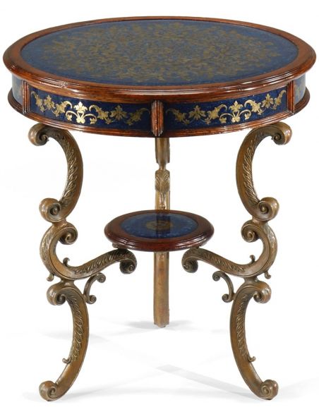 Rococo style walnut and glass side table.