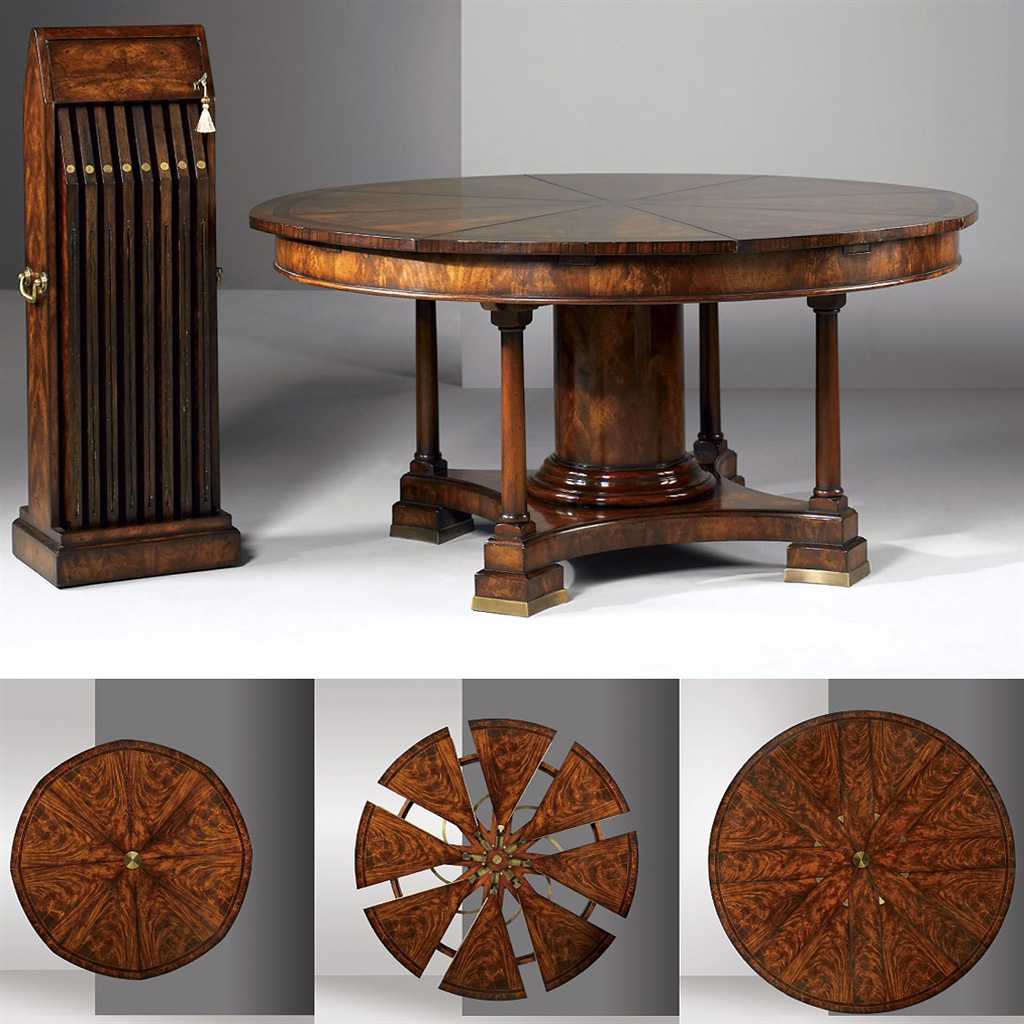 Traditional round to round expanding dinning table